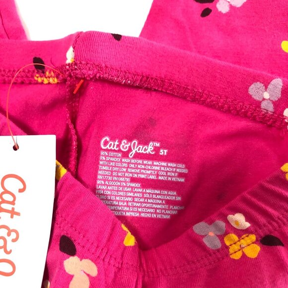 Pink Floral Leggings- 5T - Picture 4 of 4